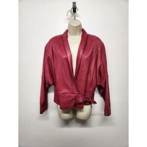 Vintage Outerwear By Phoenix Women's Textured Leather Jacket, Size Med. Hot Pink